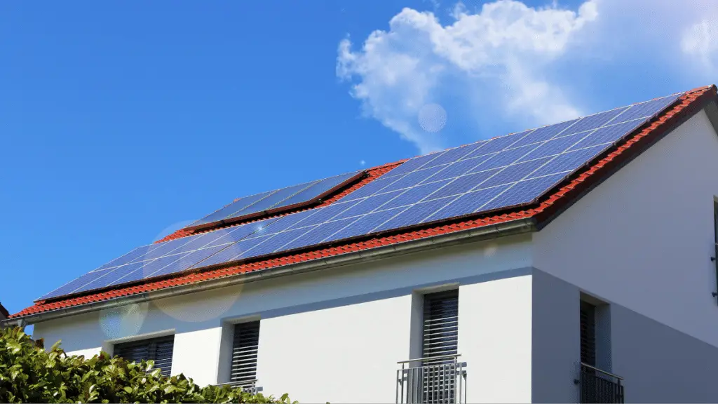 Roof with solar panels