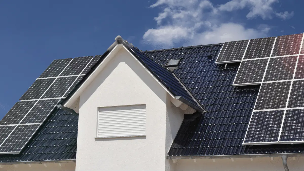 Roof with solar panels