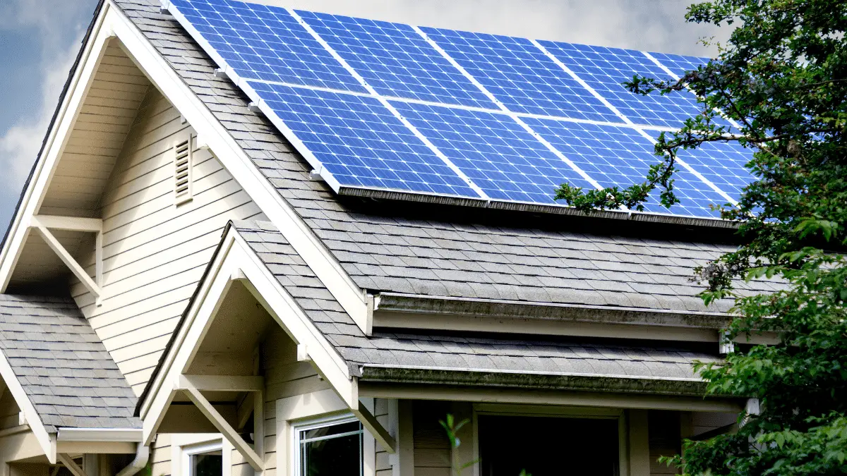 PV cells on roof of home