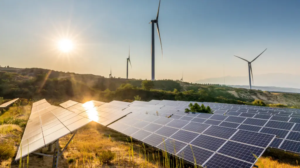 Wind turbines and solar panels