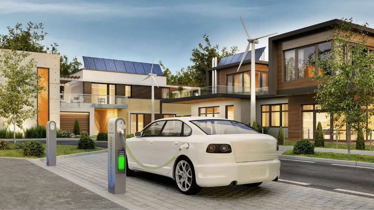 Solar panels and electric vehicle