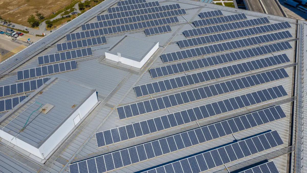 PV modules on building roof