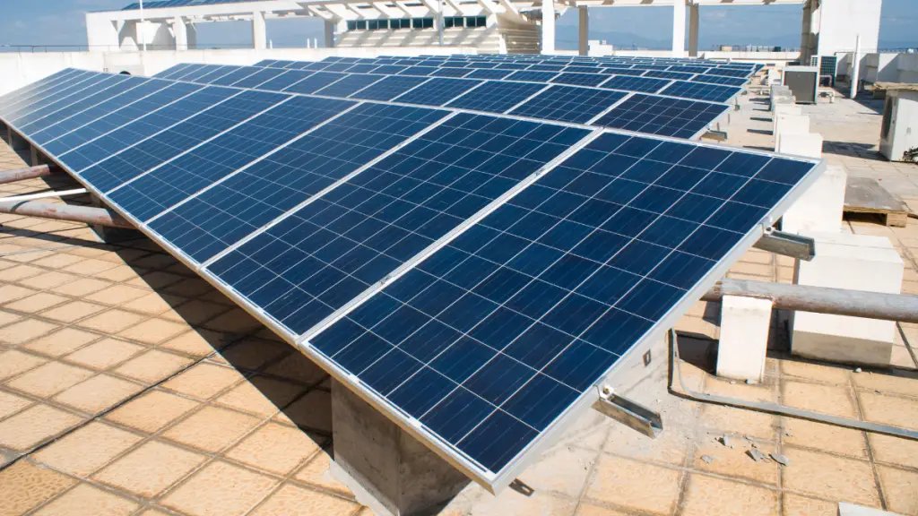 Solar cells on a roof