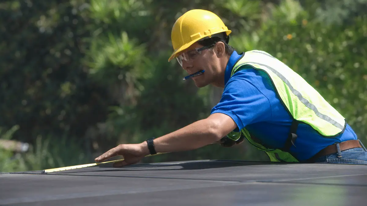 Solar panel maintenance on house to produce electricity