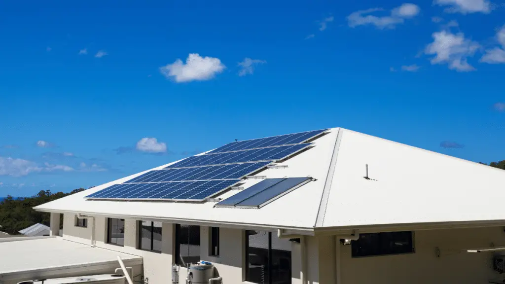 Photovoltaic arrays on a roof