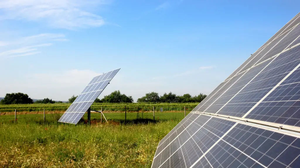 Solar panels on farmland