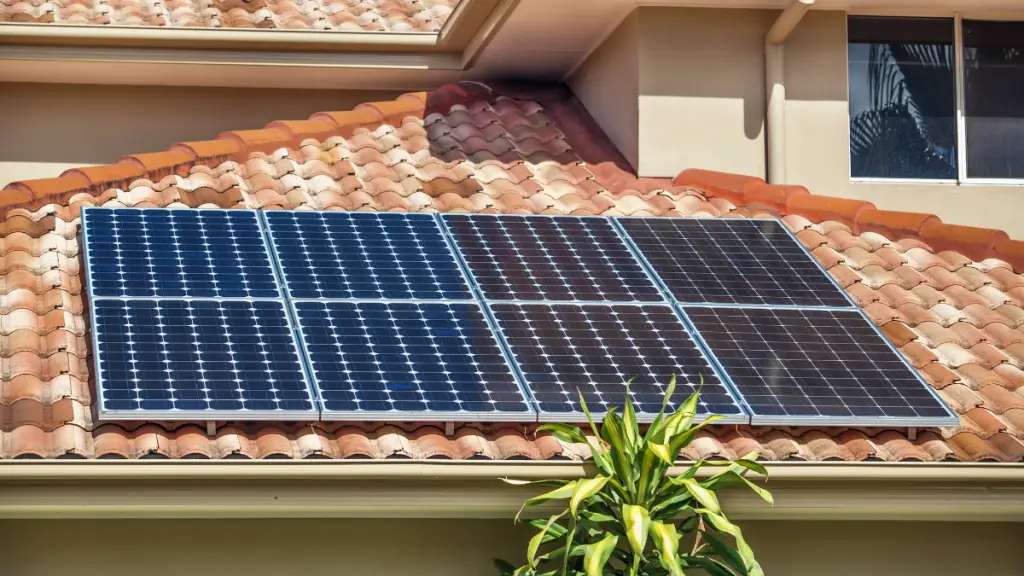 Solar panels on suburban Australian home