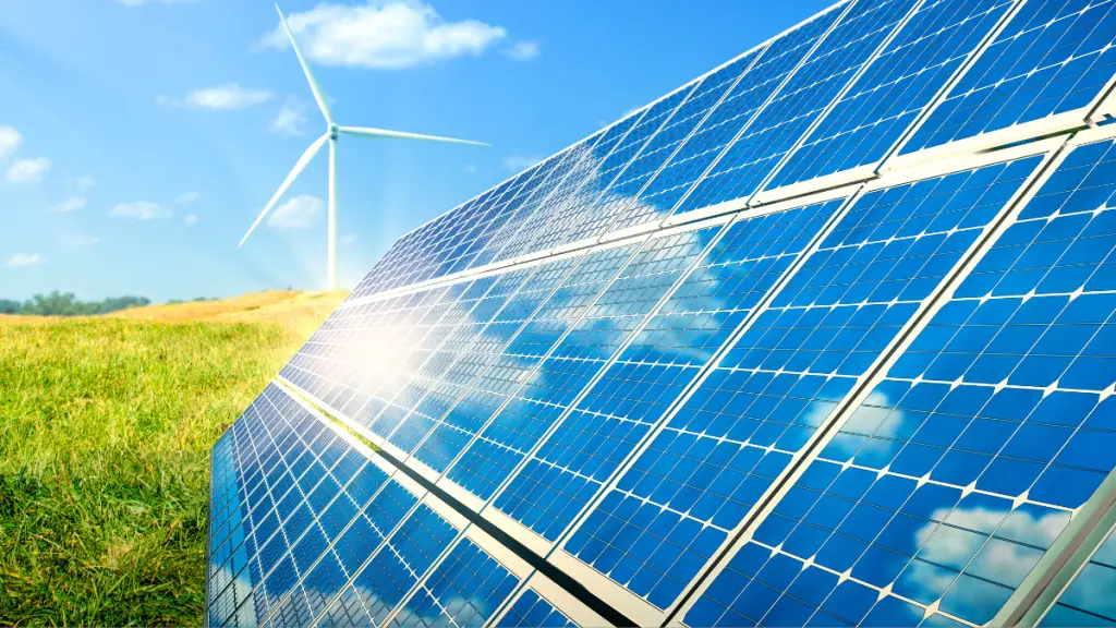 solar panels and wind turbines