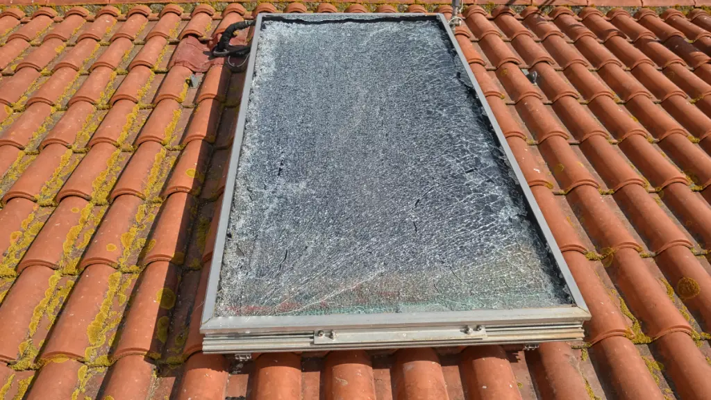 solar panels damage after hailstorm