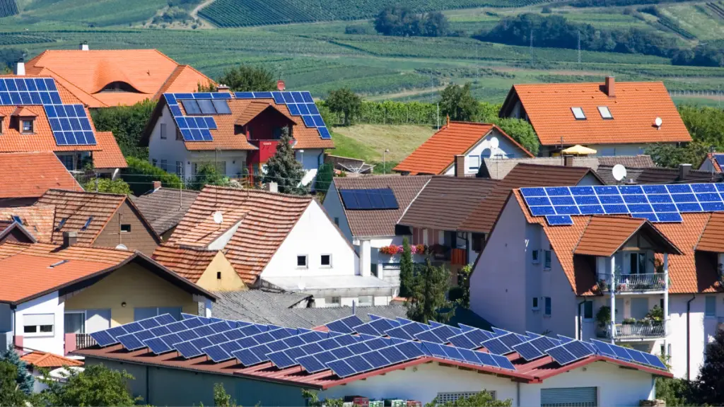 Houses with solar panels