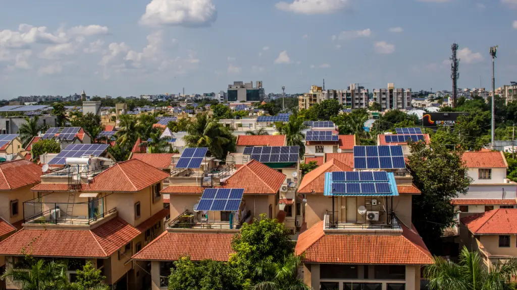 solar panels on various houses
