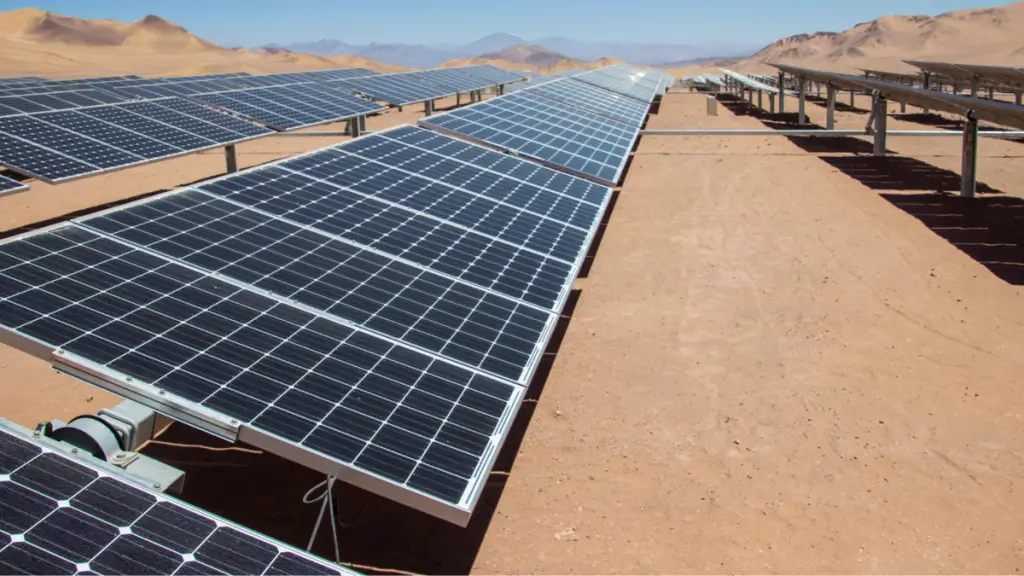 solar pv system convert sunlight into electricity in a dessert